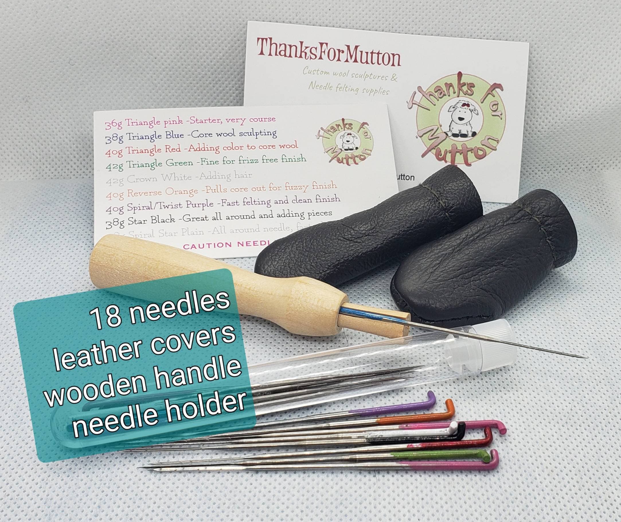 20* Felting Needles Set With Handle Wool Felt Tool Kit Mixed Felting  Starter DIY