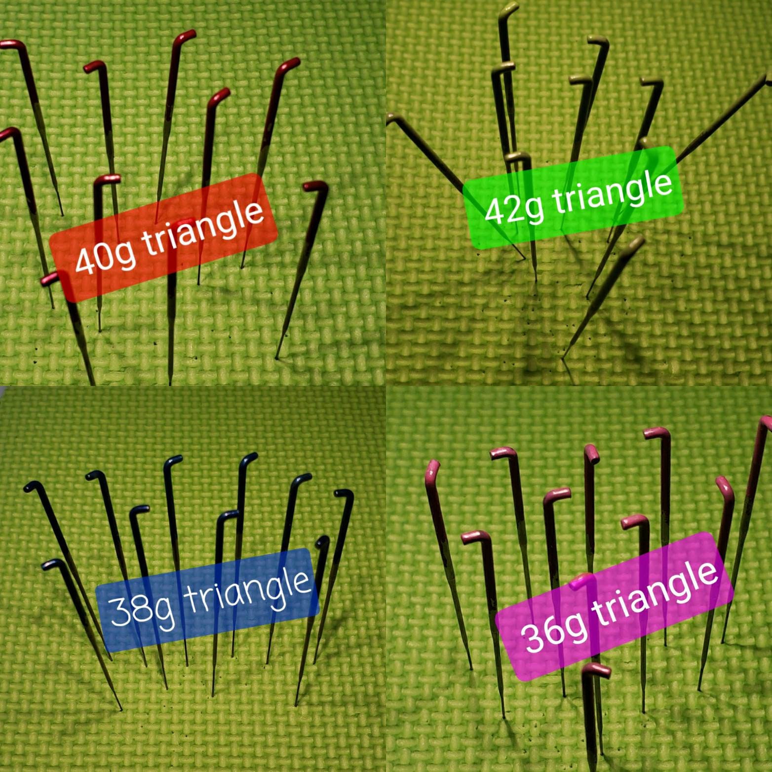 Fork Mix Felting Needles. Includes 38g, 40g, and 42g Fork Needles