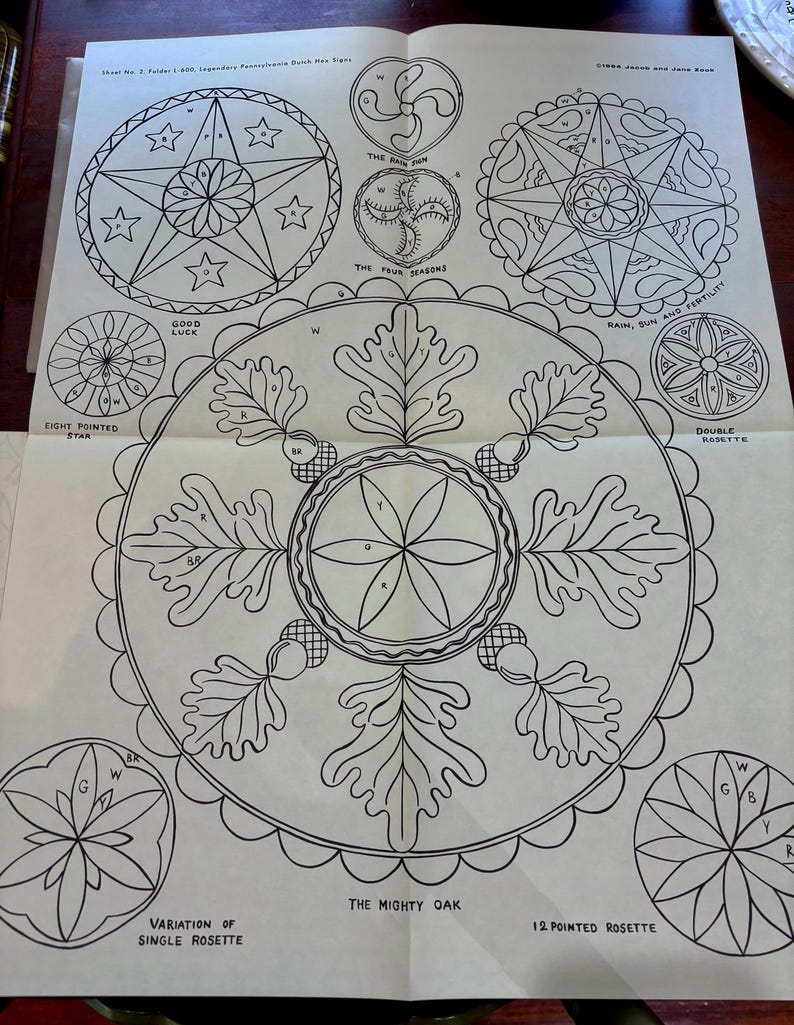 Pennsylvania Dutch Hex Signs Painting Pattern Packet L-600 - Etsy