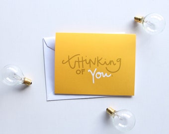 Thinking of You | Packs of 4 or 8 | Hand Illustrated Valentines Just Because Compliment Card