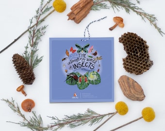 2026 Insect Calendar | Small 6x6" | The Interesting World of Insects | Hand Illustrated Bug, Moth, Butterfly, Beetle, Educational