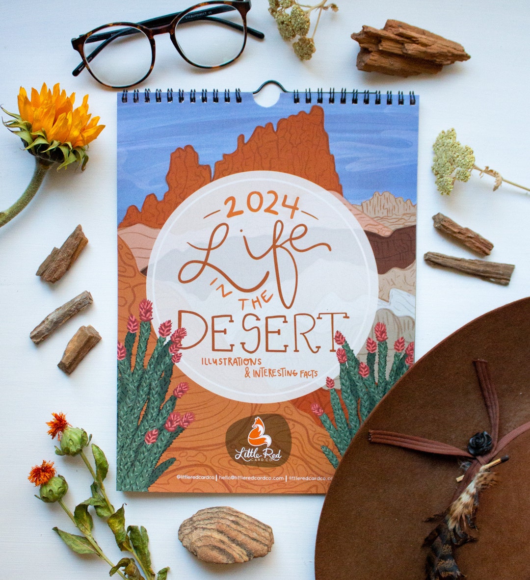 2024 Life in the Desert Calendar Large 9x12 Hand Illustrated 2024