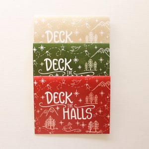 Deck The Halls 3 Design Colors Pack of 12, 24, or 48 Hand Illustrated Holiday Cards image 6