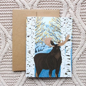 Milly the Moose | Pakiety po 4, 8 lub 12 | Ręcznie ilustrowane karty świąteczne, zimowe, przygodowe, śnieżne