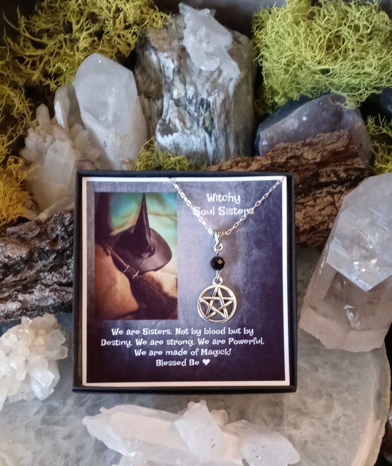 Pentacle Witch Necklace Pentacle Witches Necklace Sister Gift BFF Gift Gift for Her Soul Sisters Pendant Witch Gift