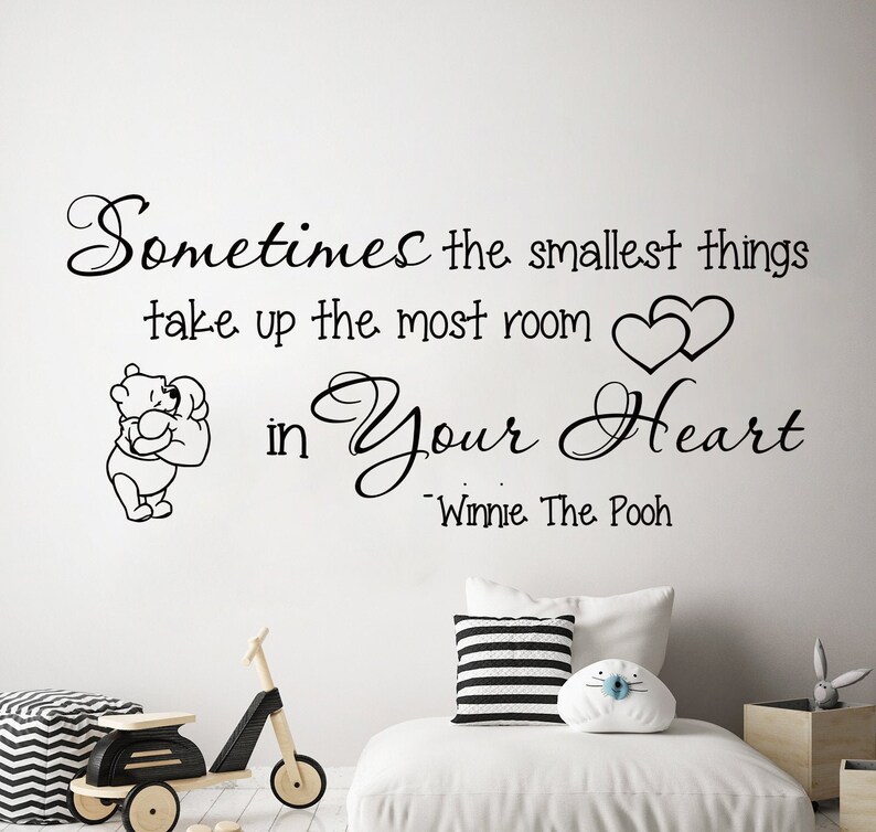Winnie The Pooh Wall Decal Quote Wall Decal Pooh Art Nursery Wall Decal Winnie the Pooh Stickers Baby Decor Kids Room Wall Art SL215