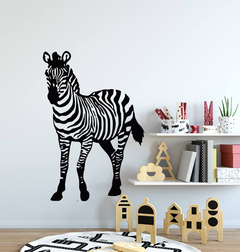Zebra Wall Decal Art Animal Stickers Bedroom Decor Nursery Sl103