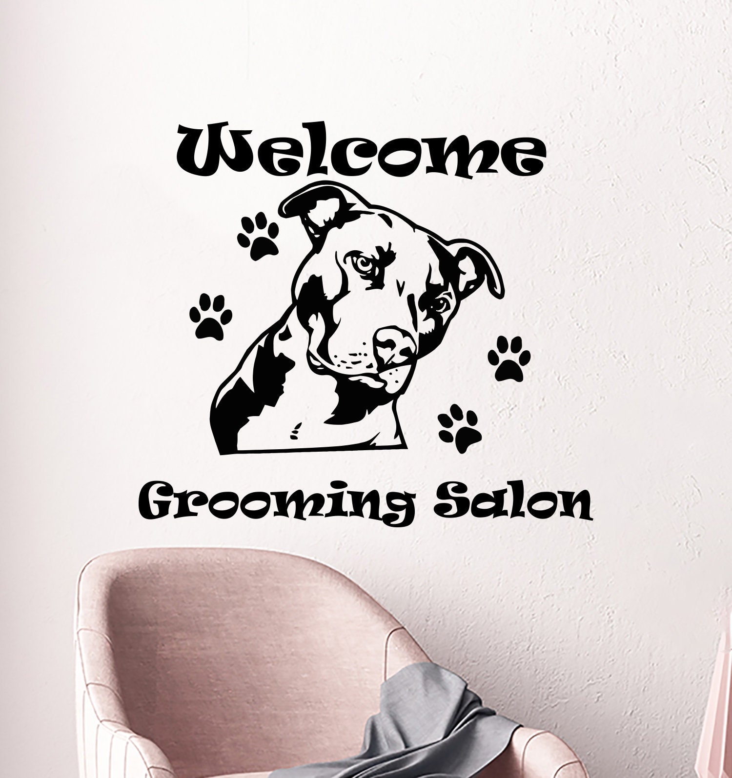Dog Wall Decals Grooming Salon Wall Decal Vinyl Stickers Dog Etsy