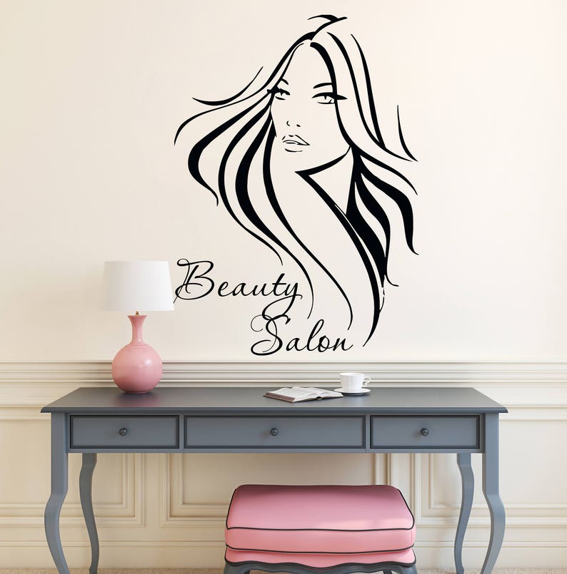 Beauty Salon Wall Decal Hair Decals Vinyl Stickers Girl Art Decor Fashion Hairdressing Murals Sl3