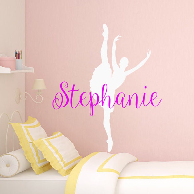 Name Wall Decals Ballerina Decal Girl Nursery Art Vinyl Sticker Murals Bedroom Decor Sl97