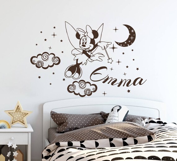 Name Wall Decals Mickey Mouse Wall Decal Baby Nursery Wall Etsy