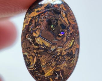 Natural Boulder Opal Cabochon – Australian Opal Gemstone for Wire Wrapping, Pendants, Macrame Designs (25mm-16mm)