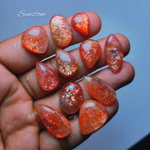 Natural Rainbow Confetti Sunstone | Multicolor Flash Gem for Pendant, Ring & Jewelry Design(13-23mm)