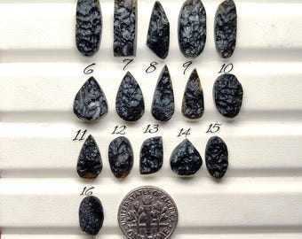 Gema drusa de tectita de meteorito natural - Cabochão bruto para trabalhos com arame, pingentes e joias (11 mm x 19 mm)