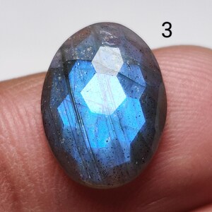 Natural Labradorite Rose Cut Gemstone for Wire Wrapping, Macrame, Silver Jewelry (18mm to 15mm)