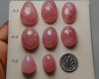 AAA Rose Quartz Cabochon | Soft Pink Crystal | Polished Loose Gem for Jewelry (20-25mm)