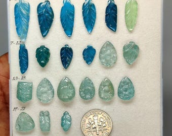 Blue Green Kyanite Carvings | Hand Carved Crystal Art | Natural Collector Display Stone (10-20mm)