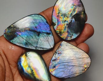 Rare Spectrolite Labradorite Cabochon | Multicolor Flash Gemstone | Designer Jewelry Stone (40-51mm)