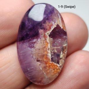 Cabujón Amatista Super Seven, Piedra Preciosa Africana, Fabricación de Joyas (29mm a 17mm)