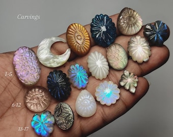 Mixed Gemstone Carvings | Hand Carved Crystal Art | Assorted Collector Display Stones (16-28mm)