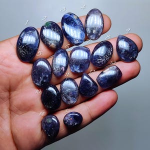 Iolite Sunstone Natural Gemstone - Cabochon for Wire Wrapping Jewelry Rings Pendants Earrings (15mm-28mm)