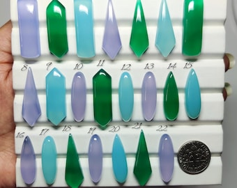 Assorted Chalcedony Gemstones, Colored Chalcedony Stones for Wire Wrap & Craft Jewelry(25-30mm)