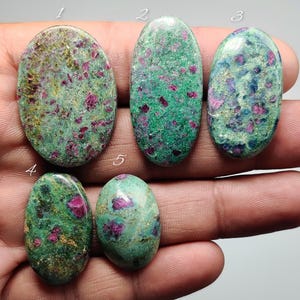 Ruby Fuchsite - Natural Red Green Gemstone for Jewelry, Rings, Pendants, Earrings, Wire Wrapping (27mm-40mm)