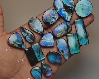 Multicolor Flash Labradorite Cabochon | Rainbow Fire Crystal Gemstone (24-36mm)