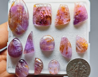 Cacoxenite Amethyst Cabochon | Super Seven Style Crystal | Golden Inclusion Gem (10-35mm)