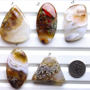 Kaboszon z indonezyjskiego agatu mchowego Jawa – naturalny kamień szlachetny do wyrobu biżuterii (25 mm–40 mm)
