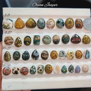 Ocean Jasper Cabochon | Orb Pattern Crystal | Scenic Loose Gem | Statement Jewelry Stone (9-14mm)