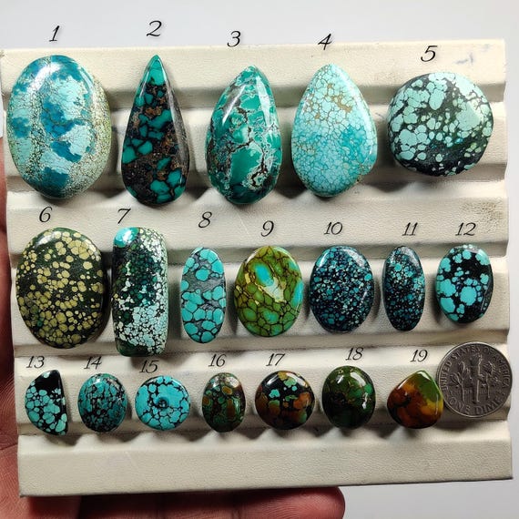 Natural Turquoise Cabochon - Jewelry Making, Wire Wrapping, Silver Rings, Pendants, Earrings Supply Worldwide (12mm-33mm)