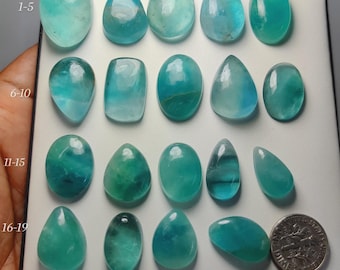 Natural Fluorite Cabochon | Translucent Crystal Gemstone | Designer Jewelry Stone (17-26mm)