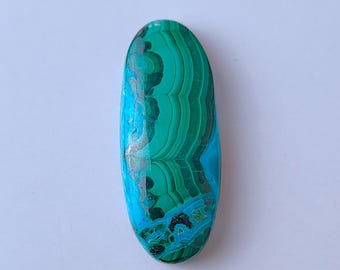Cabujón de crisocola de malaquita natural - Ovalado, piedra semipreciosa (39 x 16 x 7)