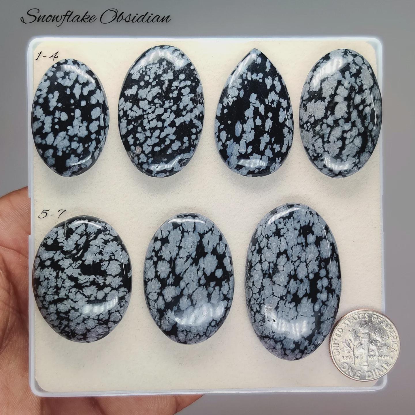 Snowflake Obsidian Pattern Snowflake Obsidian Stone | Black White Pattern Gem for Pendants ...