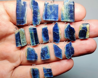 Blue Kyanite Slice Gemstone - for Jewelry Making, Natural Nepal Stone Cabochon (11mm-26mm)