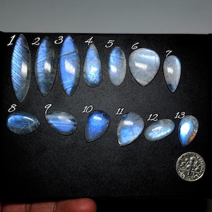 Natural Moonstone Cabochon - Gemstone for Wire Wrap Jewelry, Rings, Pendants, Earrings, Macrame Supply (19mmX40mm)