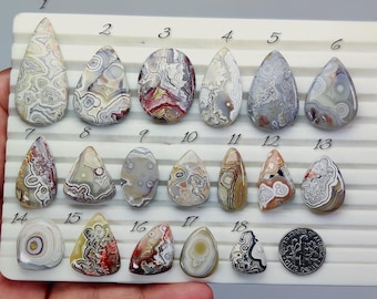 Mexican Crazy Lace Agate – Gemstone for Wire Wrapping, Macrame, Silver Jewelry Making (17mm-41mm)