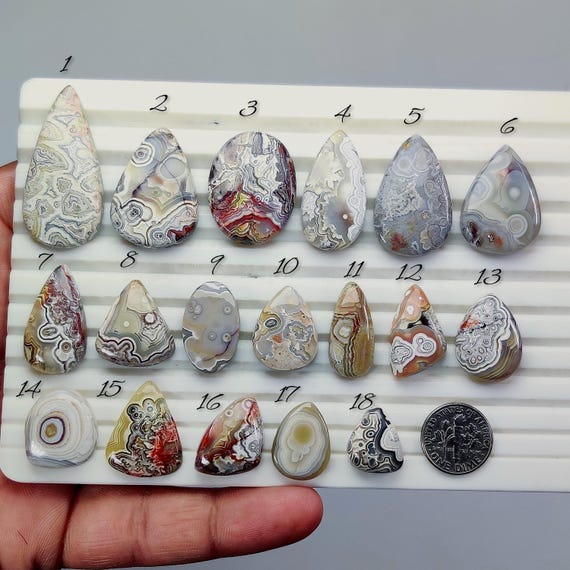 Mexican Crazy Lace Agate – Gemstone for Wire Wrapping, Macrame, Silver Jewelry Making (17mm-41mm)