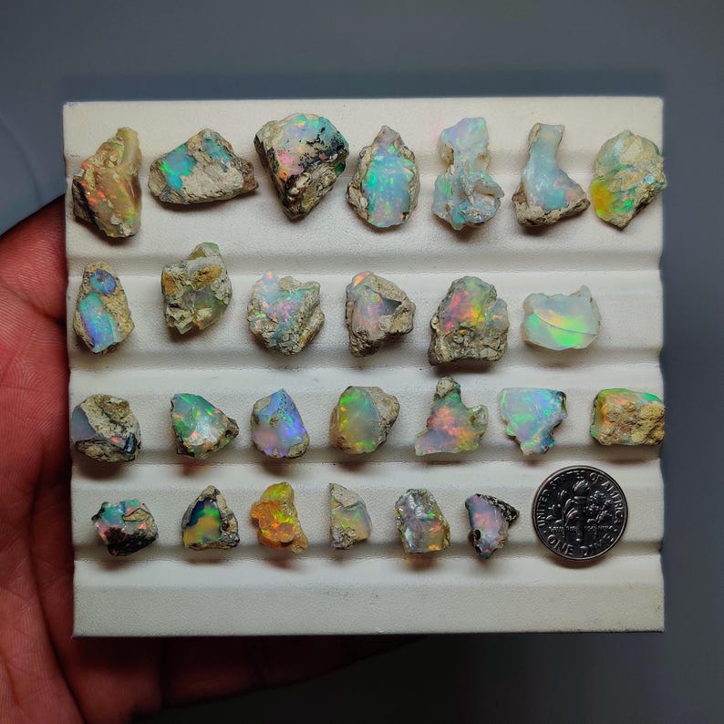 Ethiopia Natural Opal Rough - Gemstone for Jewelry Making Rings, Pendants, Earrings, Crystal Collection (12mmx21mm)