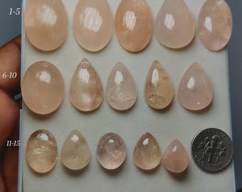 Elegant Morganite Cabochon | Soft Pink Beryl Gemstone | Designer Jewelry Stone (13-25mm)