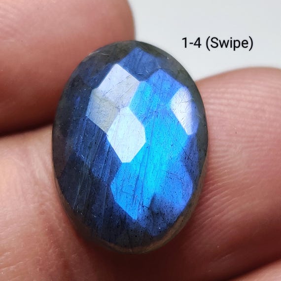 Natural Labradorite Rose Cut Gemstone for Wire Wrapping, Macrame, Silver Jewelry (18mm to 15mm)