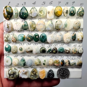 Ocean Jaspis Cabochon Madagaskar – Orbicular Ädelsten för Smyckestillverkning (8mmx20mm)