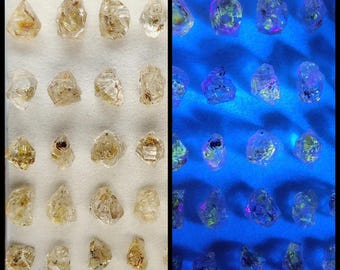 Petroleum Quartz Cabochon | UV Reactive Inclusion Gem | Rare Collector Crystal Stone (9-15mm)