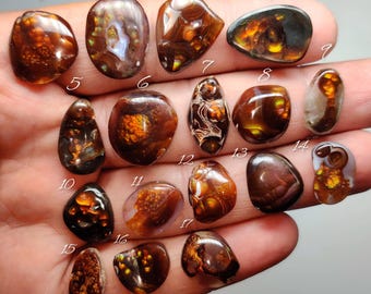 Mexico Fire Agate Natural Gemstone - Jewelry Making, Wire Wrap, Macrame, Silver Rings Pendants (15mm-21mm)