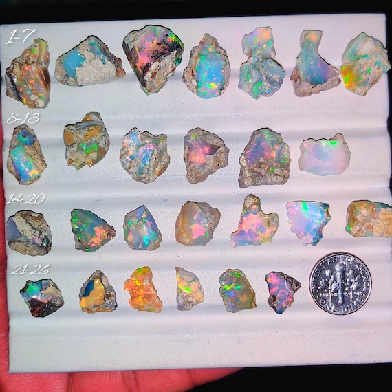 Ethiopia Natural Opal Rough - Gemstone for Jewelry Making Rings, Pendants, Earrings, Crystal Collection (12mmx21mm)
