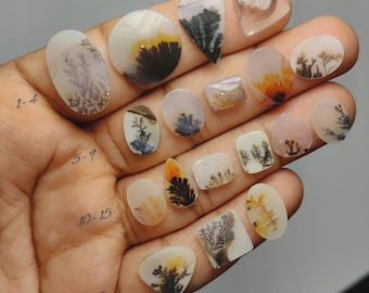 Scenic Agate Cabochon | Landscape Pattern Gemstone for Jewelry Making (9-20mm)