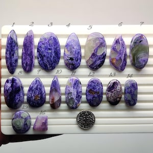 Naturlig rysk charoit - Ädelsten för trådlindning, smycken, makramé, hängen, ringar och örhängen (13 mm-41 mm)