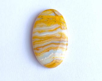 Natural Indonesian Java Lace Agate Cabochon -Oval, Semi Precious Gemstone(33x19x5)