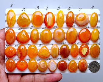 Natural Lake Superior Agate Cabochon – Banded Gemstone for Jewelry Making (16mm-28mm)